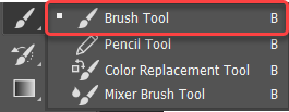 آموزش انتخاب ابزار براش در فتوشاپ