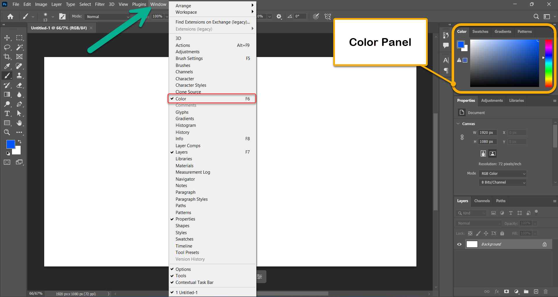 آموزش پنل رنگ (Color Panel) در فتوشاپ