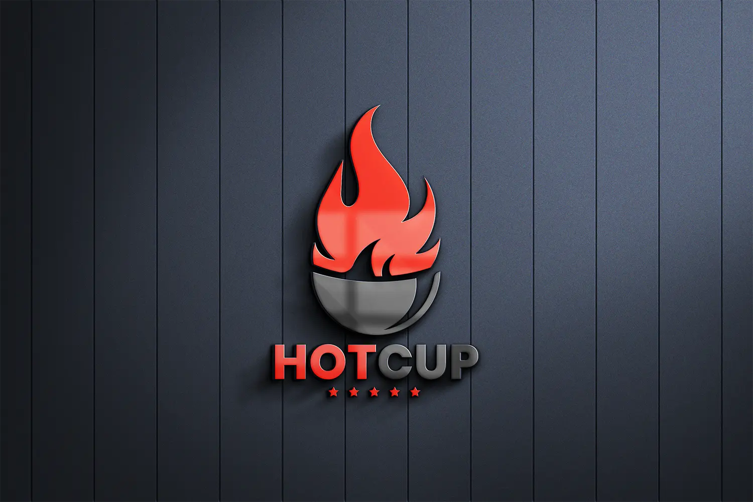 قالب موکاپ لوگو سه بعدی hot cup فرمت لایه باز فتوشاپ